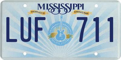 MS license plate LUF711