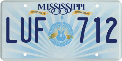 MS license plate LUF712