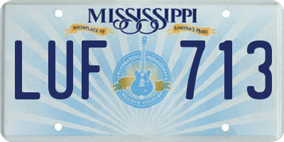 MS license plate LUF713