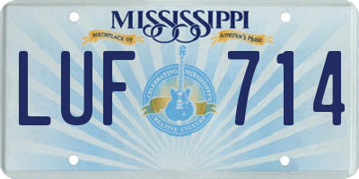 MS license plate LUF714