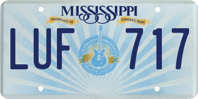 MS license plate LUF717