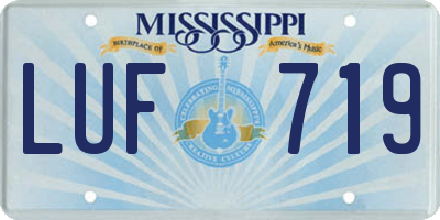 MS license plate LUF719
