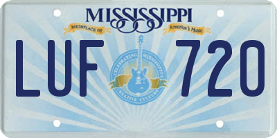 MS license plate LUF720