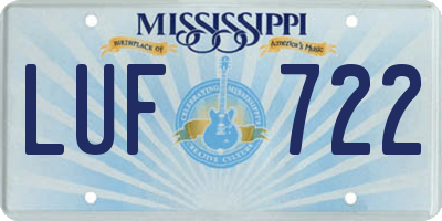 MS license plate LUF722