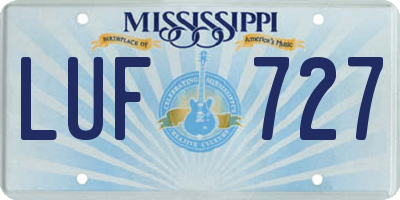 MS license plate LUF727