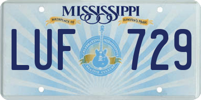 MS license plate LUF729