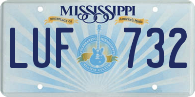 MS license plate LUF732