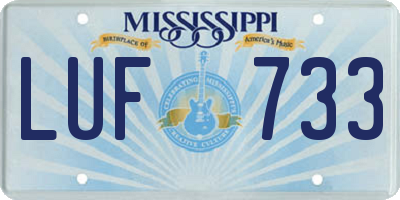 MS license plate LUF733