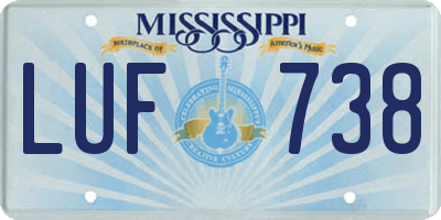 MS license plate LUF738