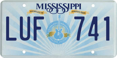 MS license plate LUF741