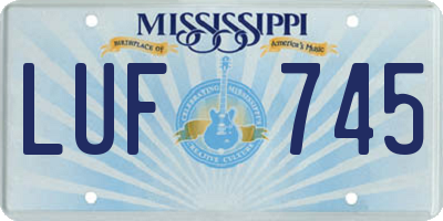 MS license plate LUF745