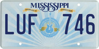 MS license plate LUF746