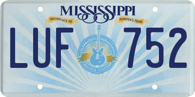 MS license plate LUF752