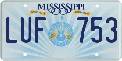 MS license plate LUF753