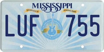 MS license plate LUF755