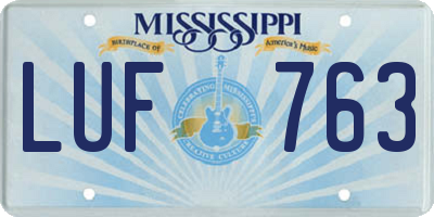 MS license plate LUF763