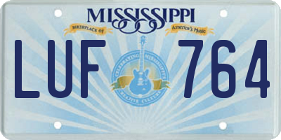 MS license plate LUF764
