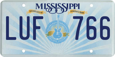 MS license plate LUF766
