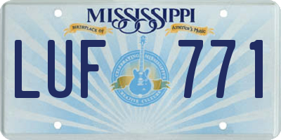 MS license plate LUF771