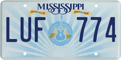 MS license plate LUF774