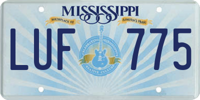 MS license plate LUF775