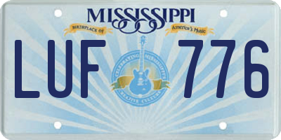 MS license plate LUF776