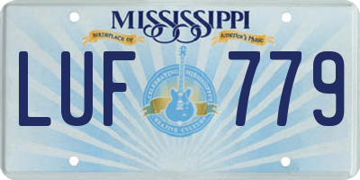 MS license plate LUF779