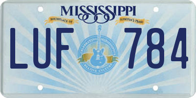 MS license plate LUF784