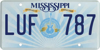 MS license plate LUF787