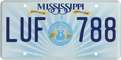 MS license plate LUF788