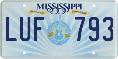 MS license plate LUF793