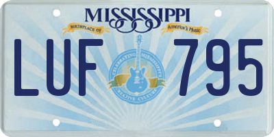 MS license plate LUF795
