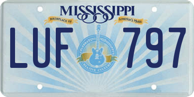 MS license plate LUF797
