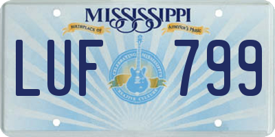 MS license plate LUF799