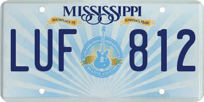 MS license plate LUF812