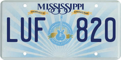 MS license plate LUF820