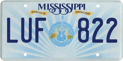 MS license plate LUF822