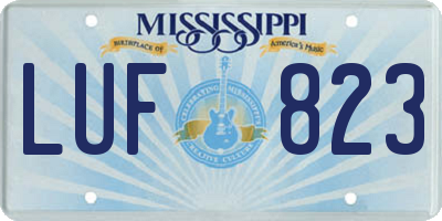 MS license plate LUF823