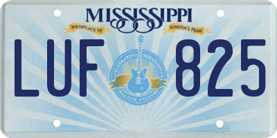 MS license plate LUF825