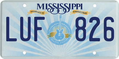 MS license plate LUF826