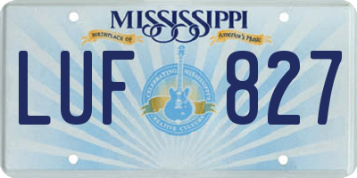MS license plate LUF827