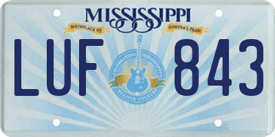 MS license plate LUF843