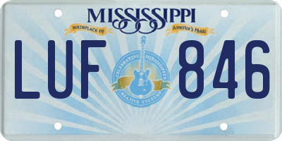 MS license plate LUF846