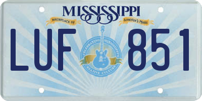 MS license plate LUF851