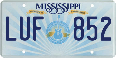 MS license plate LUF852