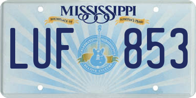 MS license plate LUF853
