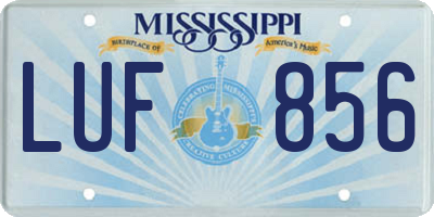 MS license plate LUF856
