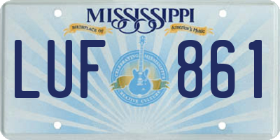 MS license plate LUF861