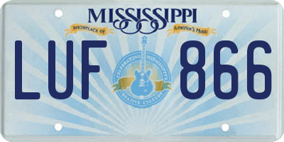 MS license plate LUF866