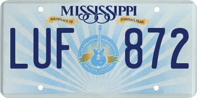 MS license plate LUF872